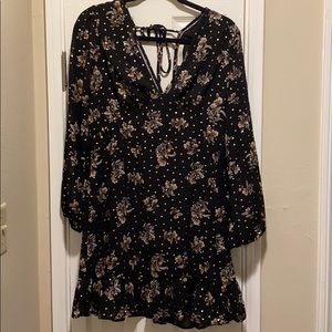 Black ruffle mini dress